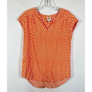 003 -  St John's Bay Rayon Capped Sleeve Blouse Size Medium